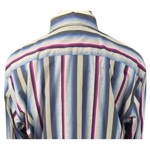 Robert Graham London Vertical Striped Dress Shirt Size XL - Picture 4 of 11